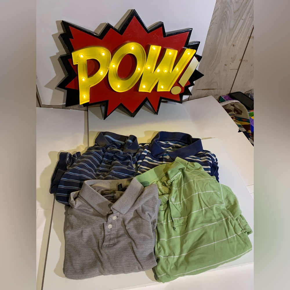 Lot Of 4mixed Sized Men’s  Polos - Arrow & Croft & Burrow (1 - L/ 3 - XL) - used